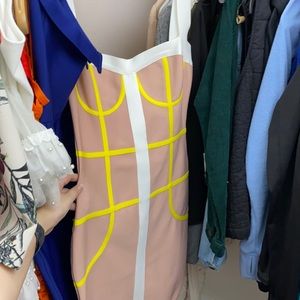 Bandage Pink and Yellow Dress